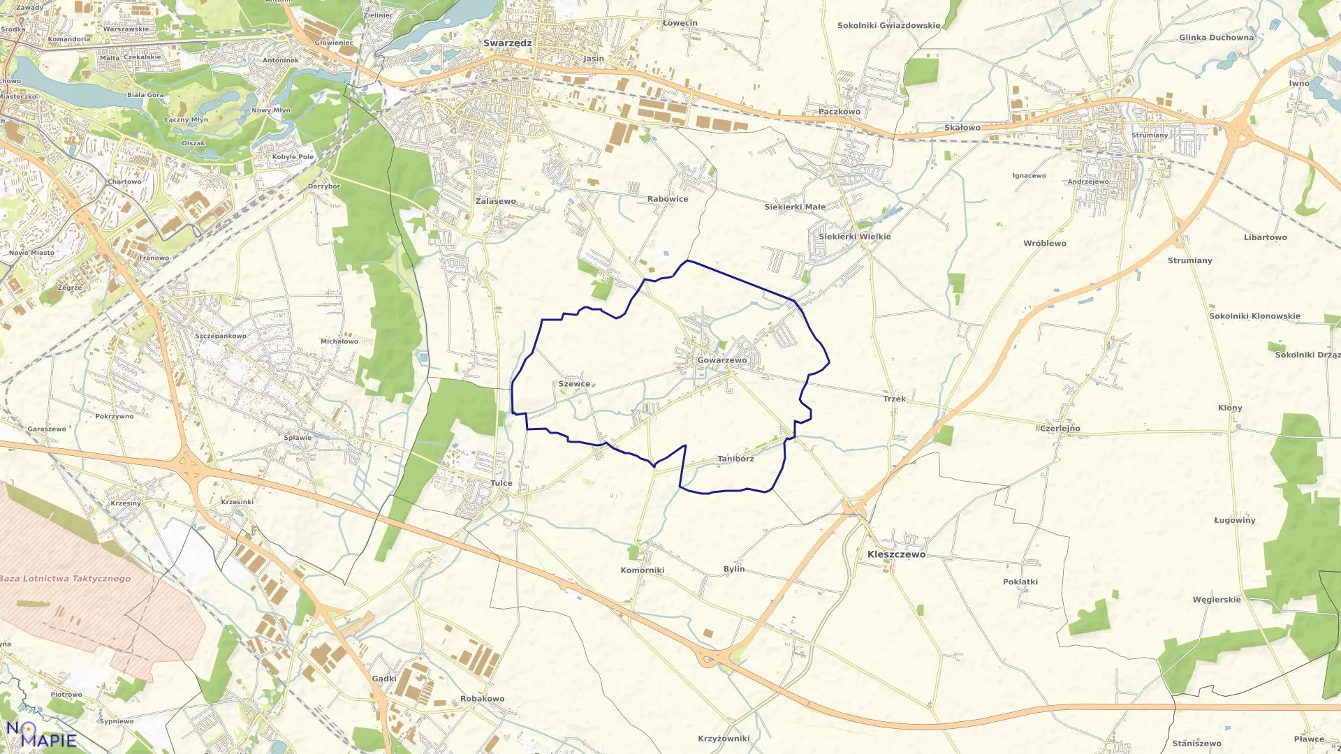 Mapa obrębu GOWARZEWO w gminie Kleszczewo